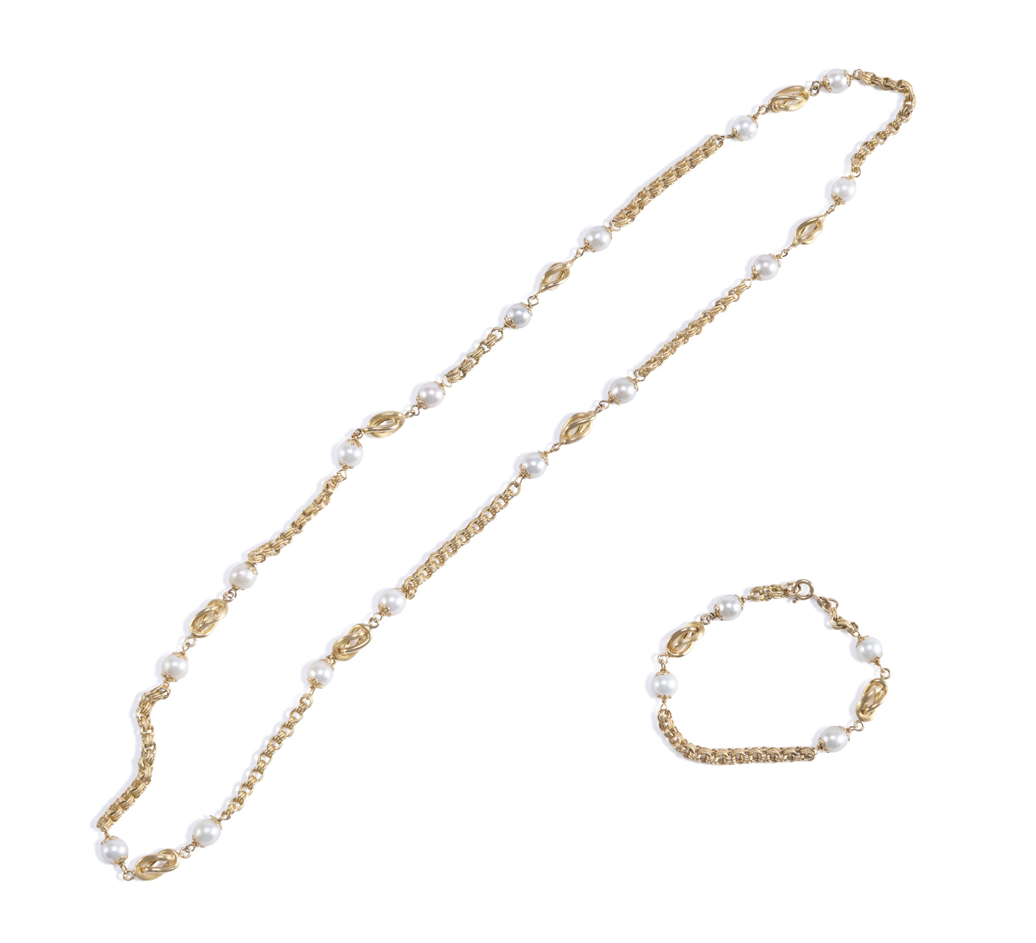 BEAUTIFUL SET OF NECKLACE AND BRACELET IN GOLD