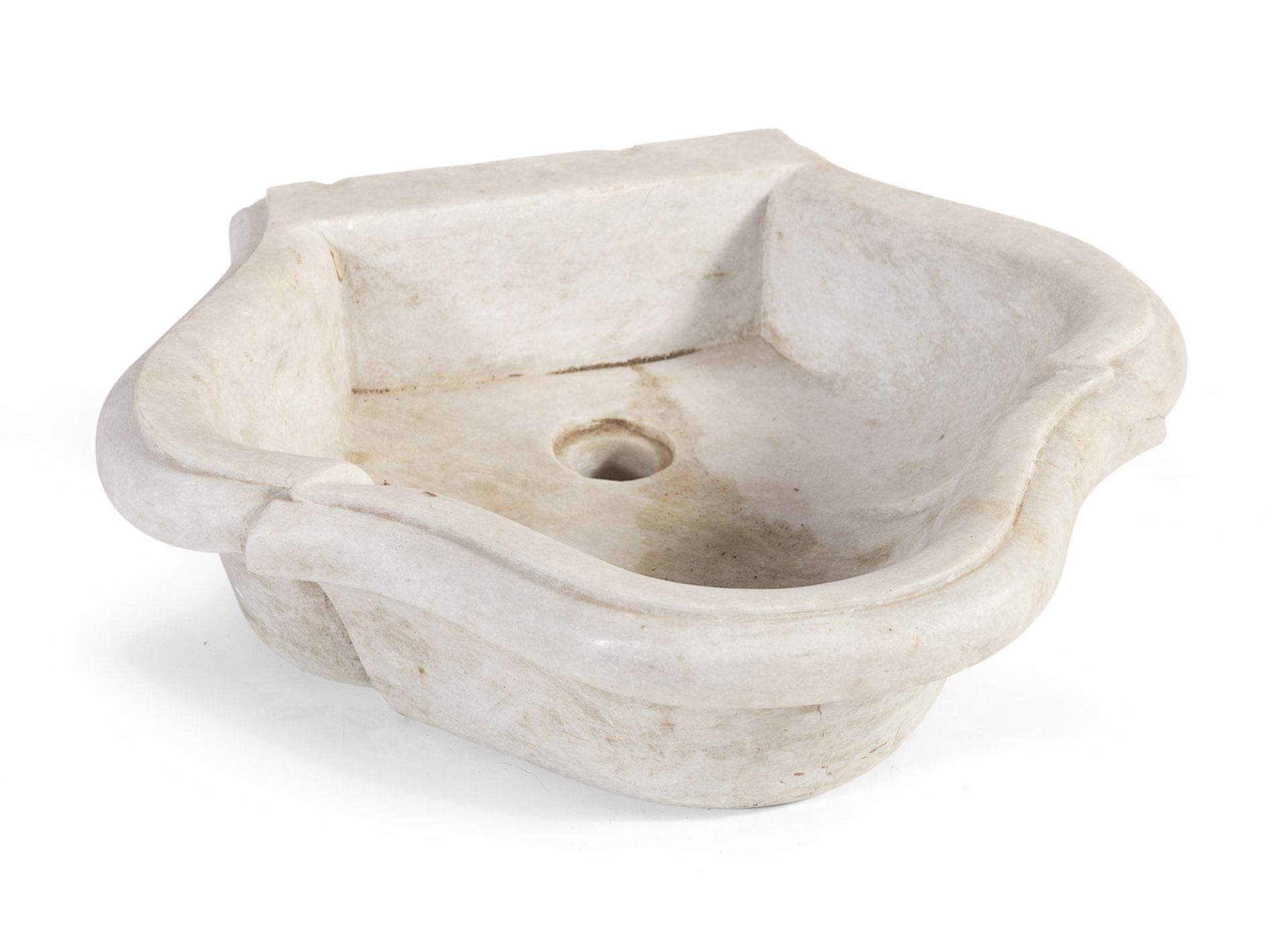 WHITE MARBLE BASIN NAPLES LATE 19TH CENTURY