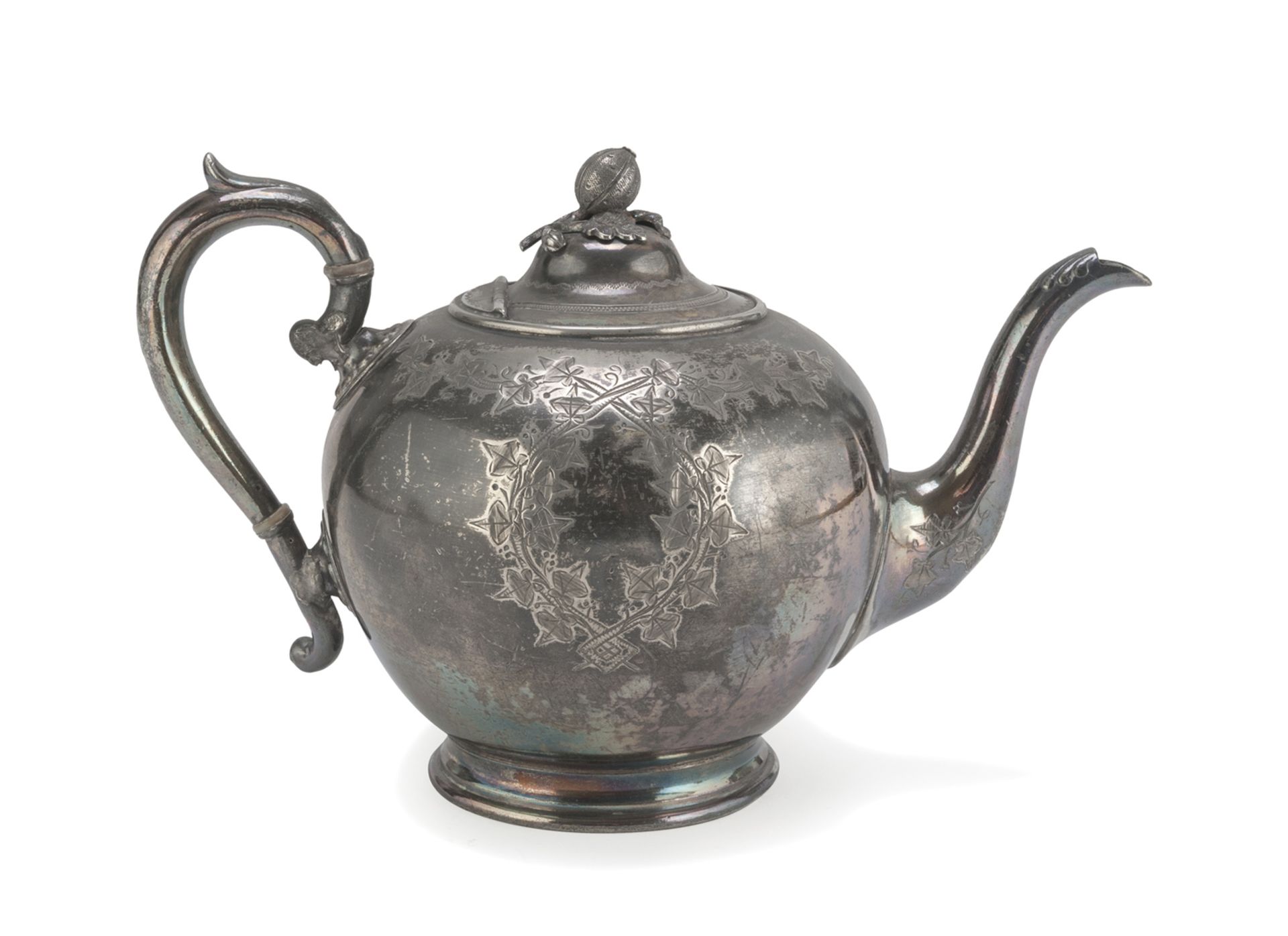 SILVERPLATED TEAPOT SHEFFIELD PUNCH 19TH CENTURY