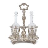 SILVER AND GLASS OIL CRUET PARIS 1864/1874