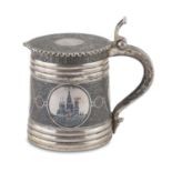 SMALL TANKARD IN NIELLED SILVER MOSCOW 1879