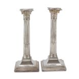 PAIR OF SILVER-PLATED CANDLESTICKS PROBABLY ITALY EARLY 20TH CENTURY