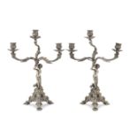 PAIR OF SILVER CANDLESTICKS ITALY EARLY 20TH CENTURY
