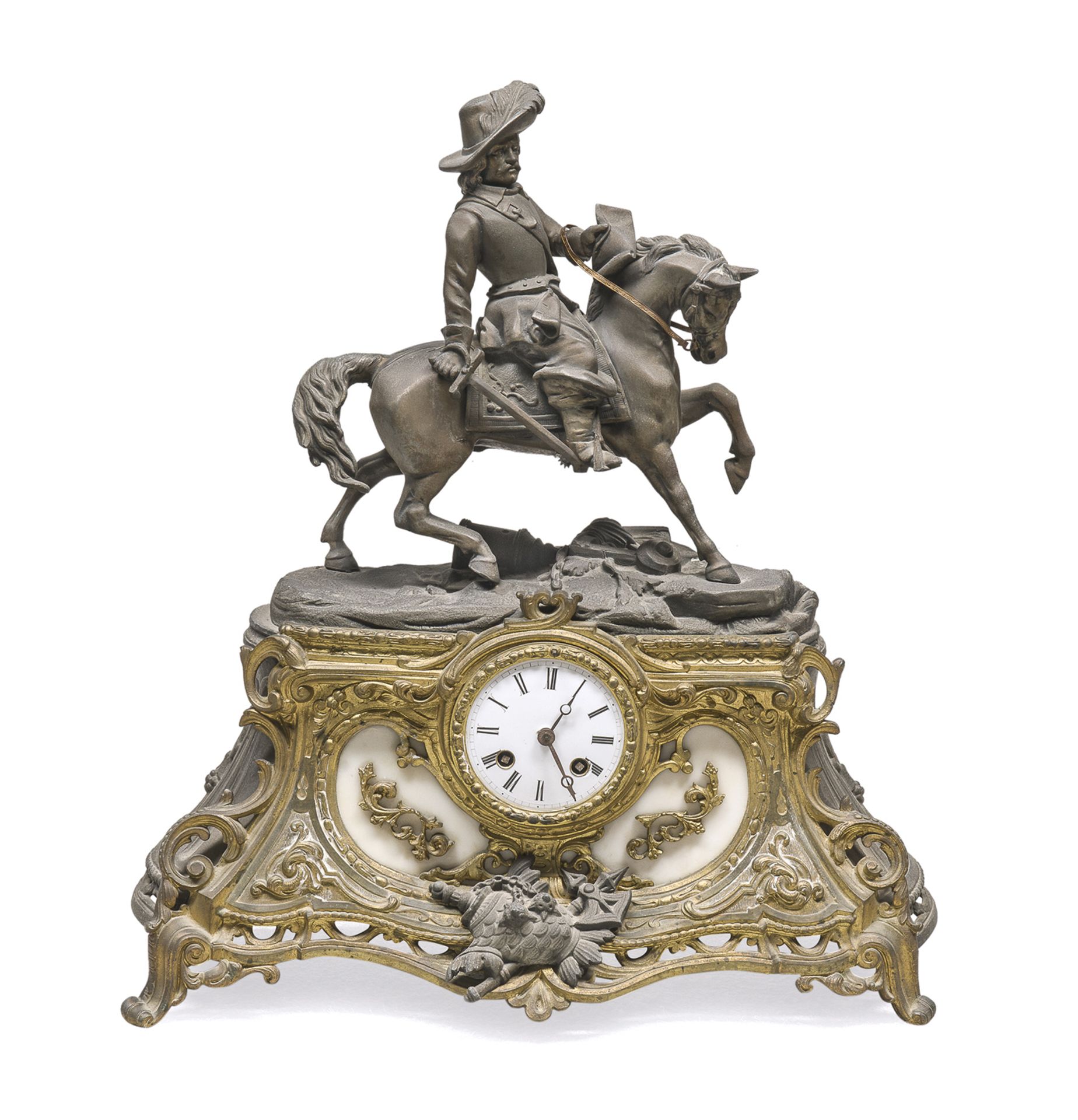 METAL TABLE CLOCK LATE 19th CENTURY