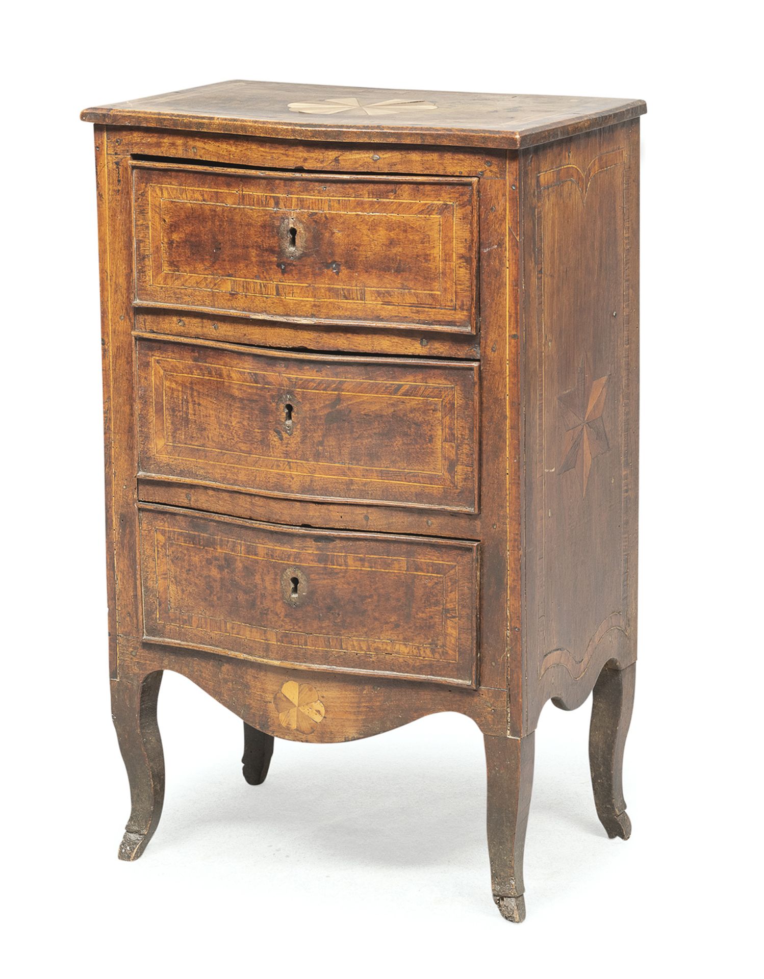 BEDSIDE TABLE IN WALNUT PROBABLY NAPLES 18TH CENTURY