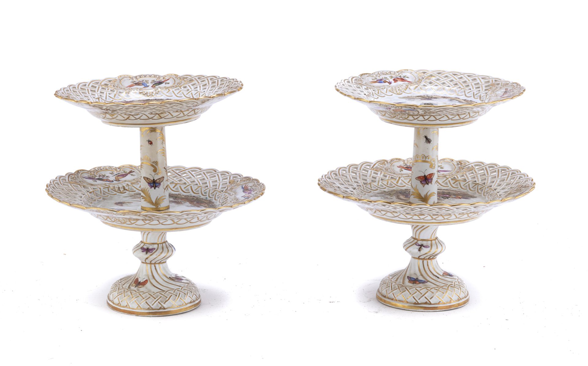 TWO PORCELAIN STANDS AUGUSTUS REX EARLY 19th CENTURY