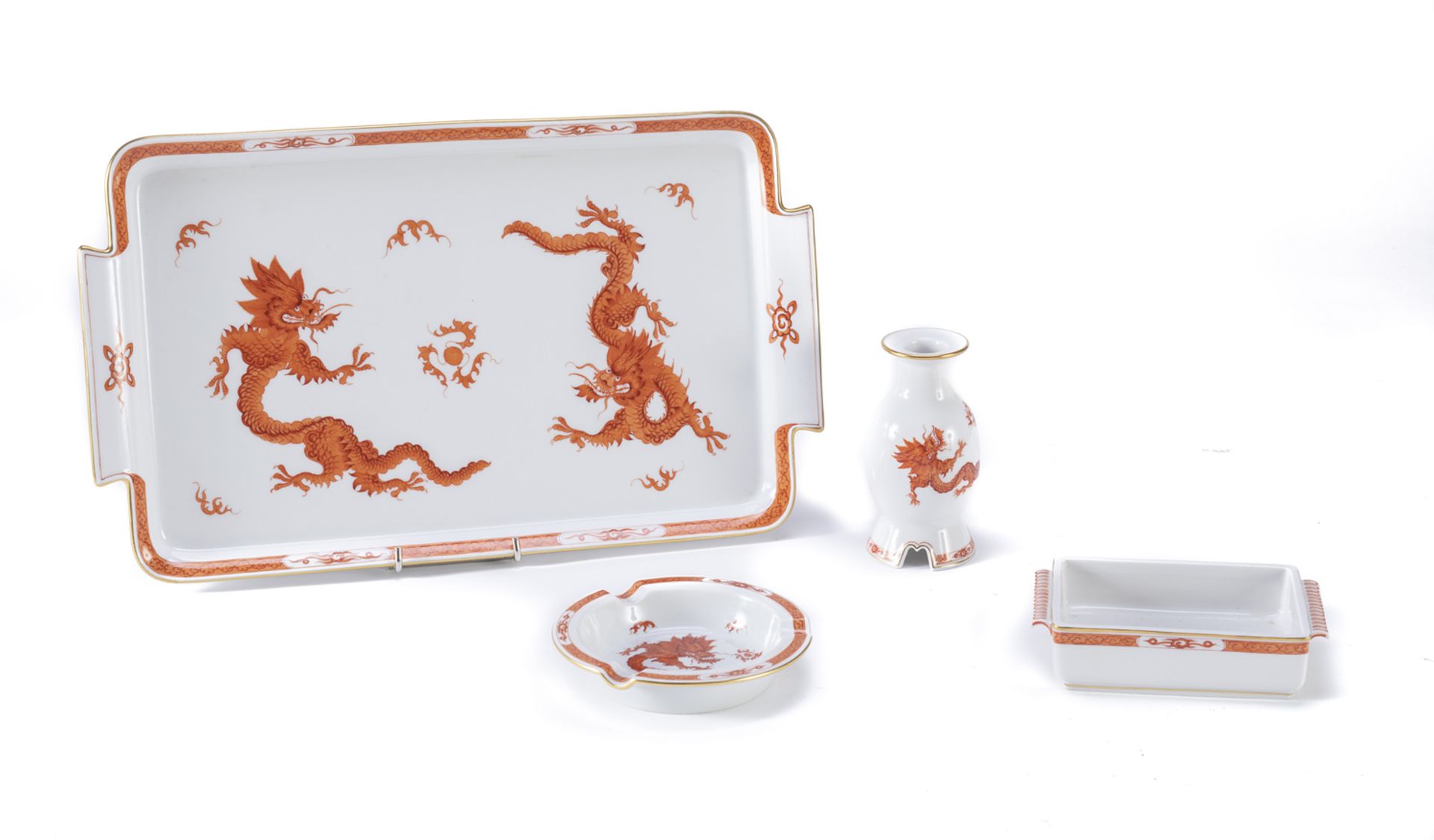 RARE SMOKE SET IN PORCELAIN MEISSEN EARLY 20TH CENTURY