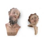 TWO CRIB BUSTS NAPLES LATE 18TH EARLY 19TH CENTURY