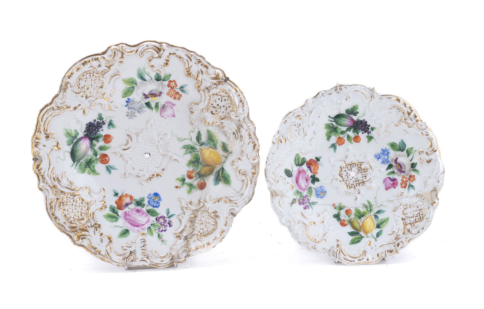 TWO PORCELAIN FRUIT DISHES MEISSEN LATE 19th CENTURY