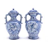 PAIR OF POTICHES IN CERAMICS SAVONA 20th CENTURY