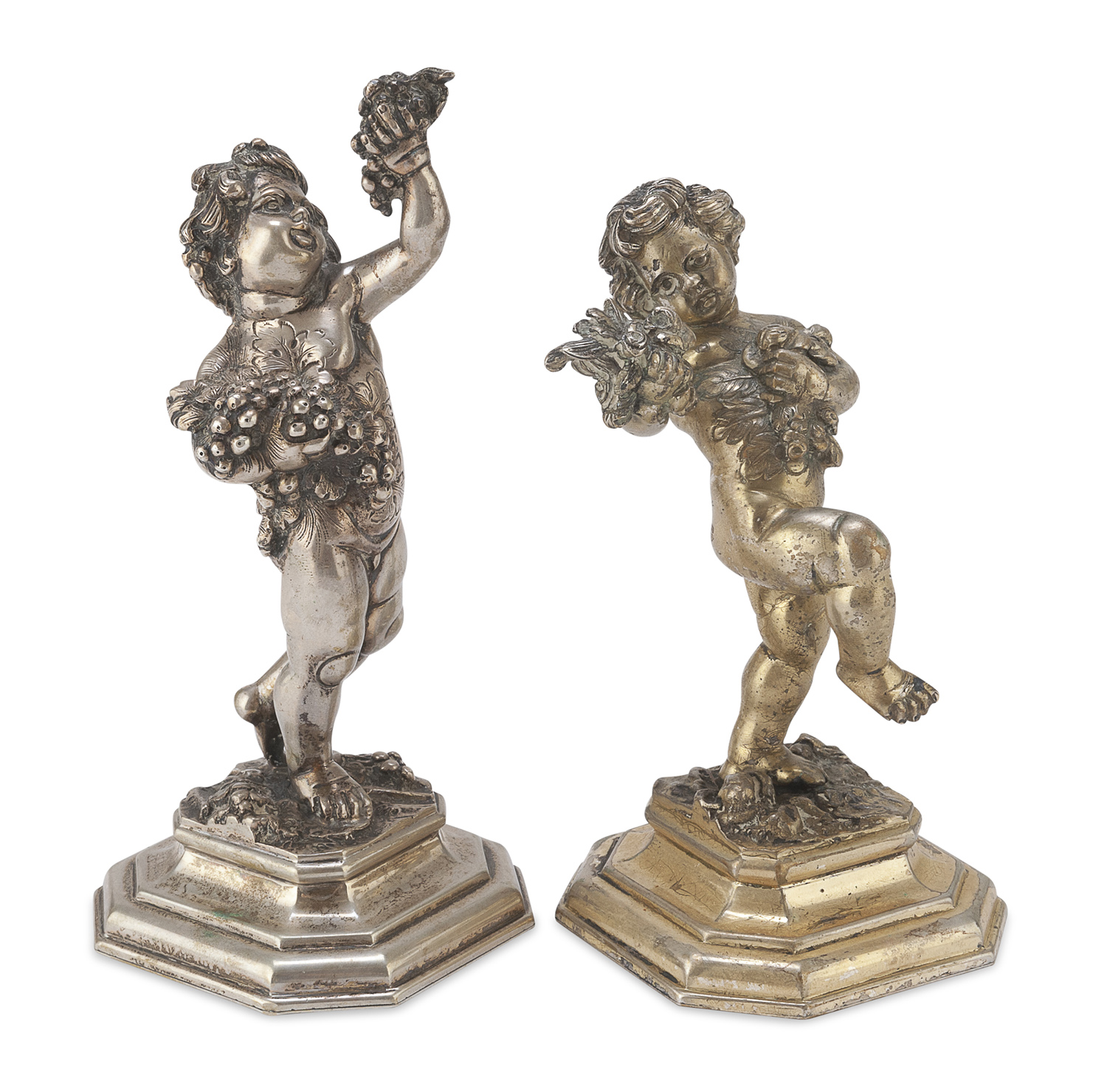 PAIR OF SILVER PUTTI MILAN 1944/1968