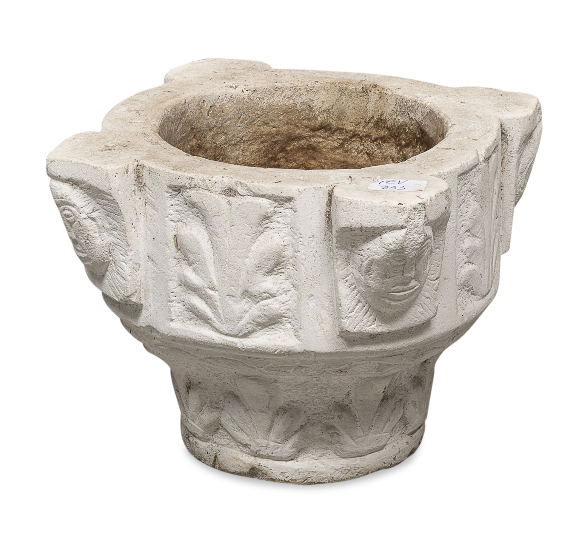 MORTAR IN WHITE MARBLE MEDIEVAL STYLE 19TH CENTURY