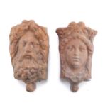 PAIR OF WALL VASES ARCHAEOLOGICAL STYLE 20th CENTURY
