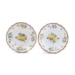 PAIR OF MAJOLICA PLATES NORTHERN ITALY 18th CENTURY