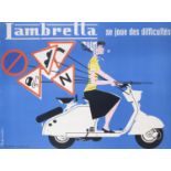 LAMBRETTA ADVERTISING POSTER LATE 1970s