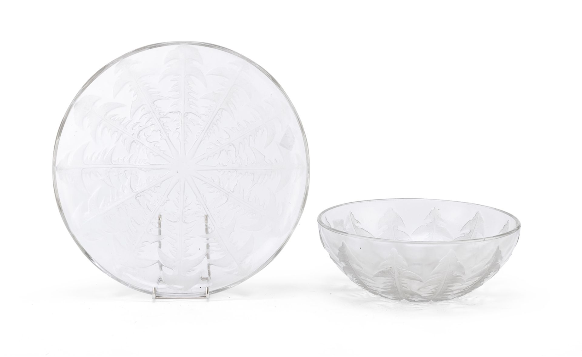 CRYSTAL DISH AND BOWL BY RENÈ LALIQUE 1950s