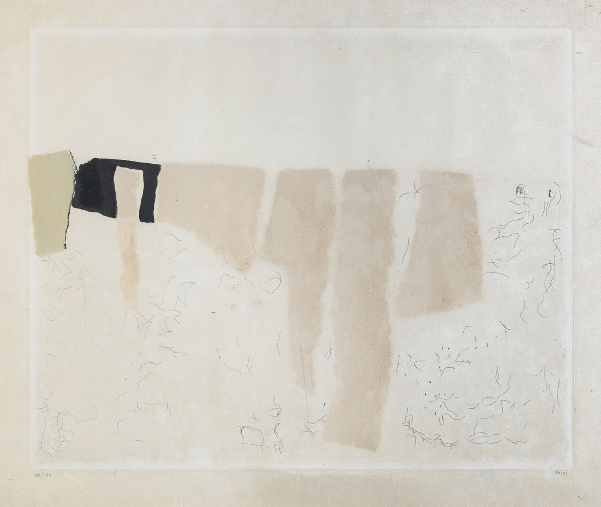 ETCHING BY ALBERTO BURRI 1957