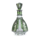 TWO-TONE CRYSTAL BOTTLE EARLY 20TH CENTURY