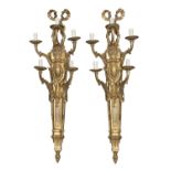 BEAUTIFUL PAIR OF BIG GILDED BRONZE APPLIQUES EARLY 20TH CENTURY