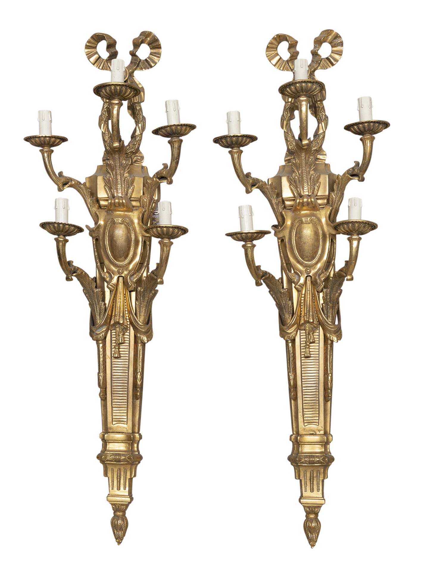 BEAUTIFUL PAIR OF BIG GILDED BRONZE APPLIQUES EARLY 20TH CENTURY