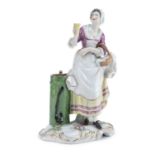 PORCELAIN FIGURE OF ICE CREAM SELLER SAX 20TH CENTURY