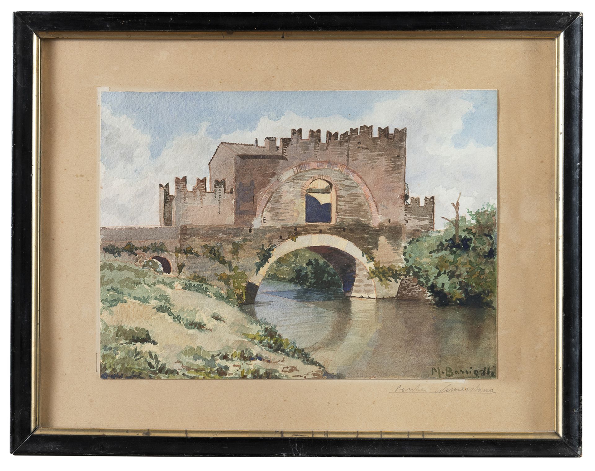 PAIR OF WATERCOLOURS BY M. BARRICELLI 20TH CENTURY - Image 2 of 2