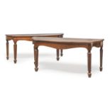 WALNUT TABLE DIVISIBLE IN TWO CONSOLES CENTRAL ITALY LATE 18th CENTURY