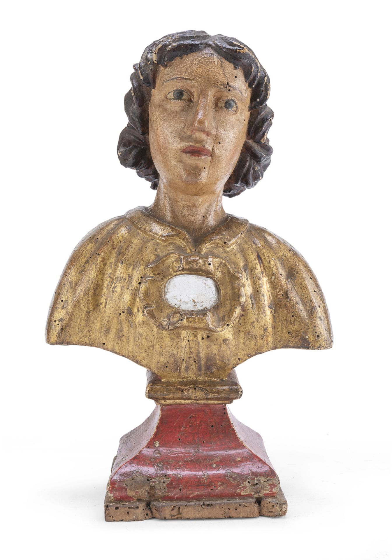 RELIQUARY BUST IN GILTWOOD CENTRAL ITALY 17th CENTURY