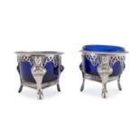 PAIR OF SILVER SALT CELLARS PARIS 20TH CENTURY