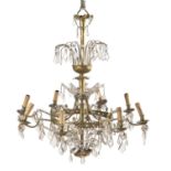 GILDED METAL CHANDELIER NEO-GOTHIC PERIOD