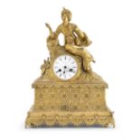 BEAUTIFUL TABLE CLOCK IN GILDED BRONZE MAGUIN FRANCE EARLY 19th CENTURY