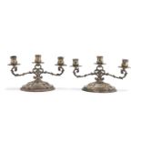 PAIR OF SILVER CANDLESTICKS ITALY EARLY 20TH CENTURY