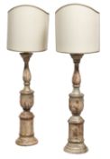 PAIR OF CANDLESTICKS IN LACQUERED WOOD 18TH CENTURY BRANDS
