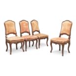 FOUR WALNUT CHAIRS VENETO 18th CENTURY