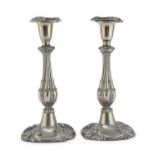 PAIR OF SILVER CANDLESTICKS SHEFFIELD LATE 19TH CENTURY