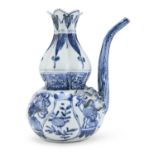 A CHINESE WHITE AND BLUE PORCELAIN PITCHER 19TH CENTURY.