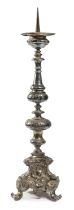 SILVER-PLATED METAL CANDLESTICK 18th CENTURY