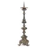 SILVER-PLATED METAL CANDLESTICK 18th CENTURY