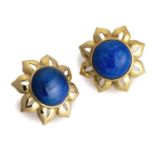GOLD EARRINGS WITH LAPIS LAZULI