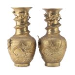 A PAIR OF CHINESE BRONZE VASES. 20TH CENTURY.