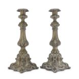 PAIR OF BRASS CANDLESTICKS 19th CENTURY