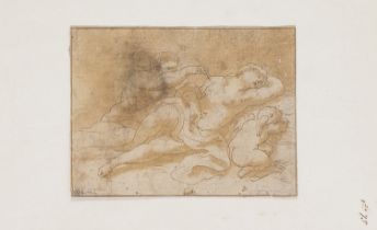 SEPPIA AND INK DRAWING BY FRANCESCO ALBANI, circle of