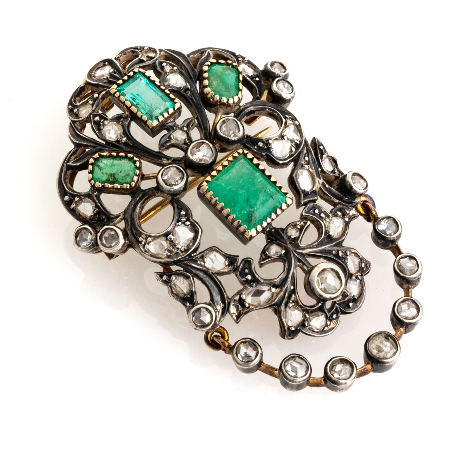 BEAUTIFUL GOLD AND SILVER TREMBLANT BROOCH