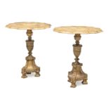 PAIR OF SMALL COMPOSITE TABLES ANTIQUE ELEMENTS