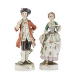 PAIR OF PORCELAIN FIGURES GINORI EARLY 20TH CENTURY