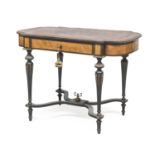 BEAUTIFUL INLAID TABLE IN ELM TREE AND EBONY FRANCE NAPOLEON III