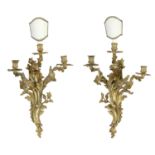 PAIR OF GILDED BRONZE APPLIQUES 19th CENTURY