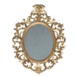 SMALL OVAL MIRROR FLORENCE 19th CENTURY