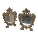PAIR OF SILVERED WOOD MIRRORS 18th CENTURY