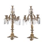 PAIR OF GILDED BRONZE CANDLESTICKS 19th CENTURY